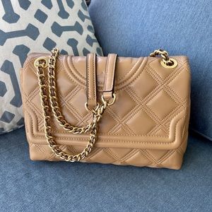 Tory Burch Fleming Soft Shoulder Bag in Tiramisu